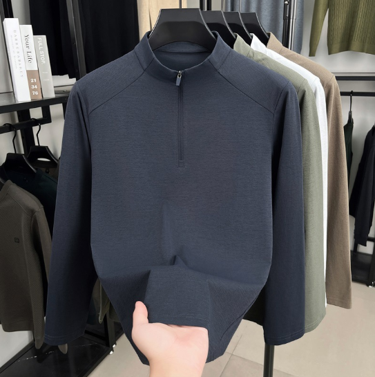 Half-Zip Stand Collar Sports Long Sleeve