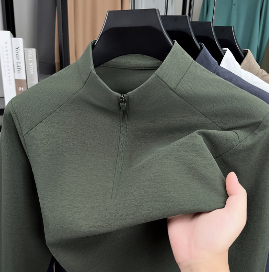 Half-Zip Stand Collar Sports Long Sleeve